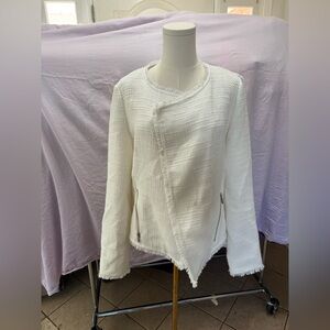 Saks Fifth Avenue White Textured Blazer